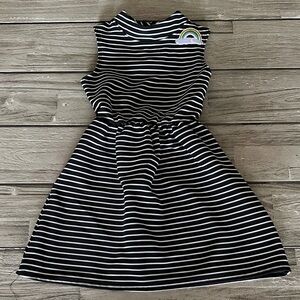 Striped Kids Dress with Rainbow Patch